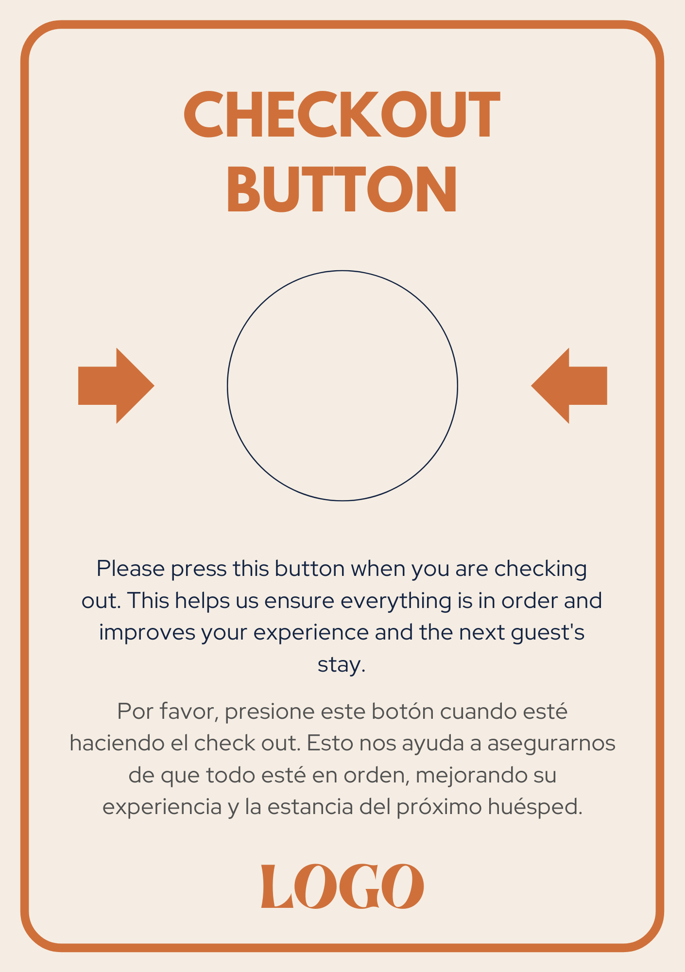 Botón de checkout instalado en habitación de hotel
